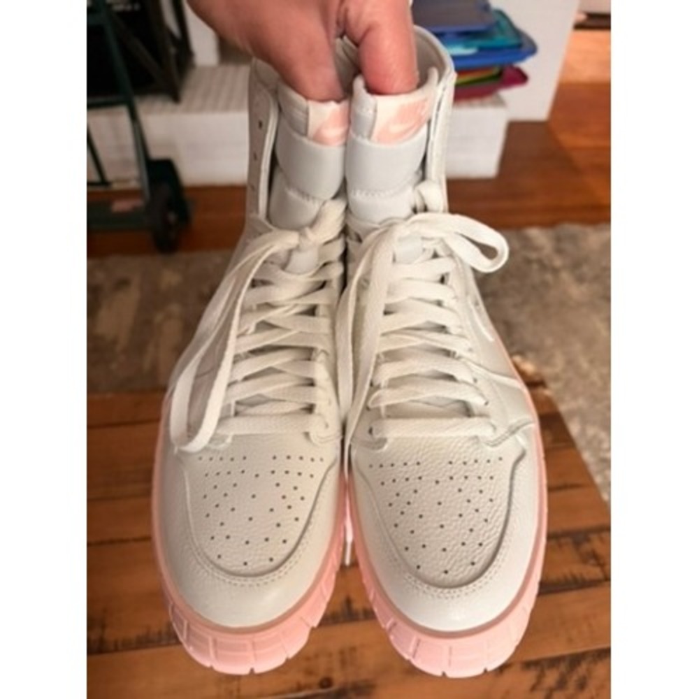 NIKE Jordan Air Mae Sail Pink White Platform Boot Sneakers - Picture 5 of 11